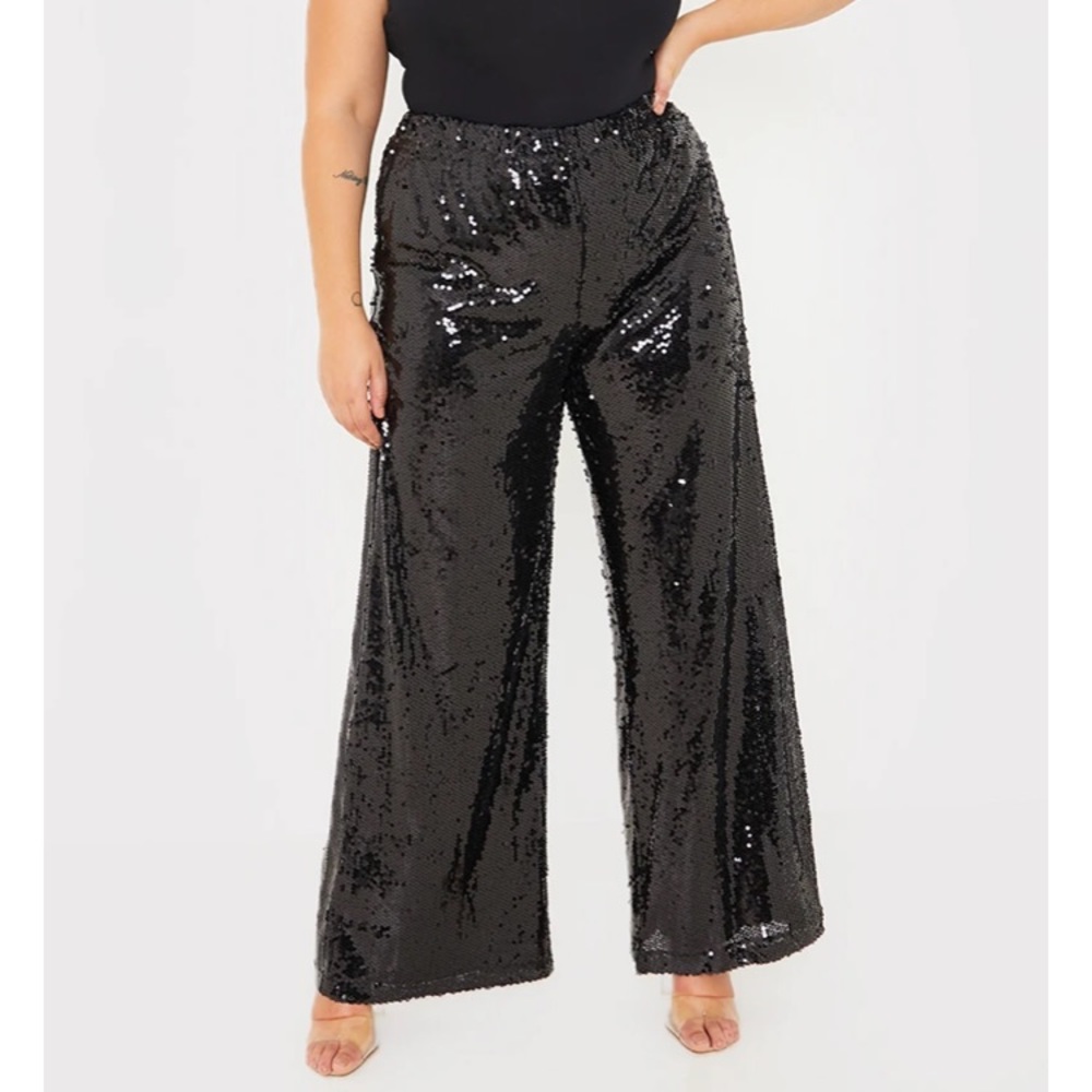 Black sequined pants